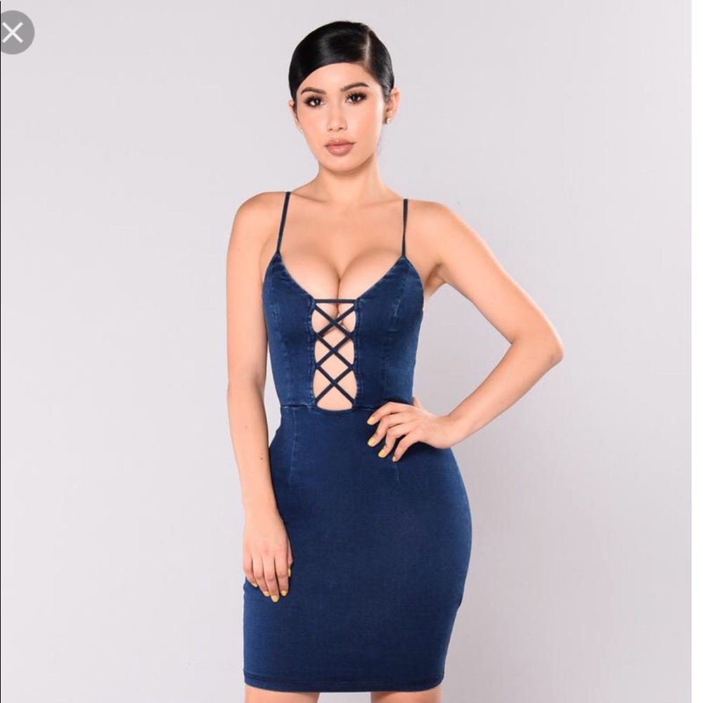 BRAND NWOT NELLIE DENIM DRESS-Medium